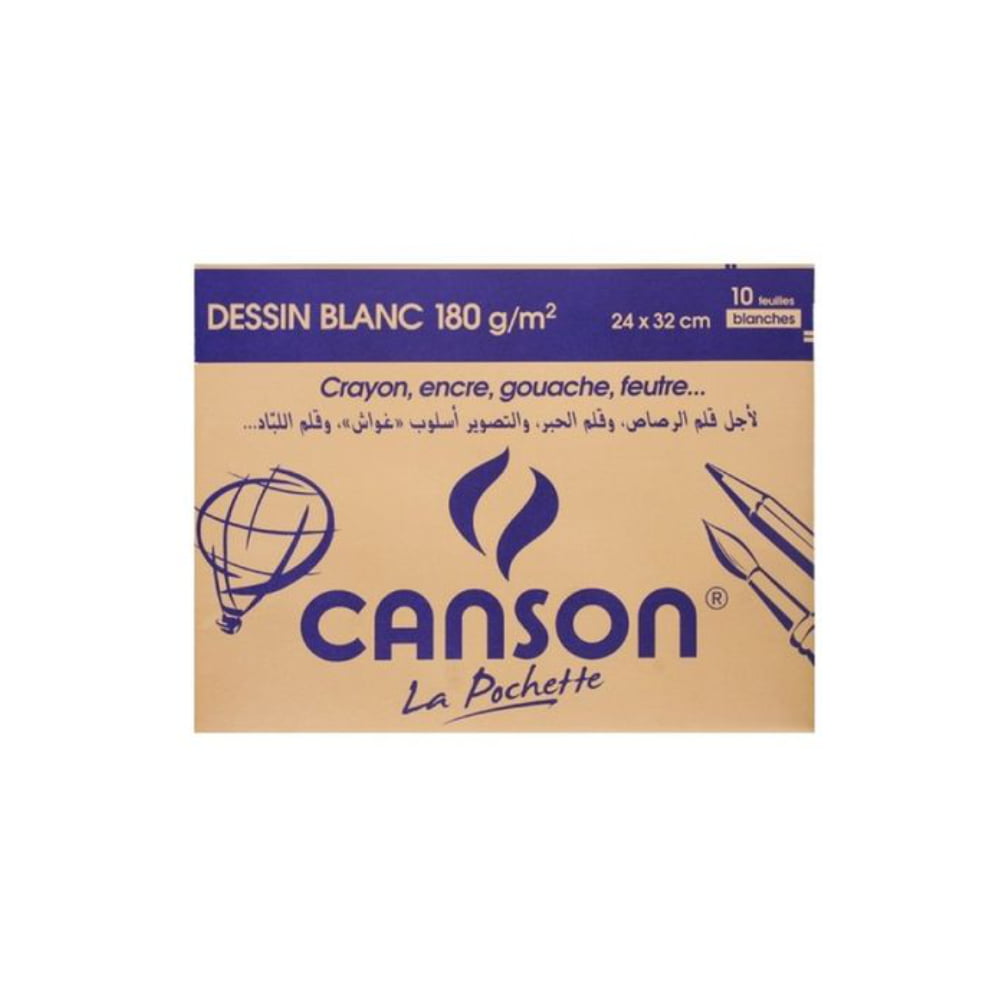 Canson - Beaux arts - Pochette de papier à dessin blanc - 10