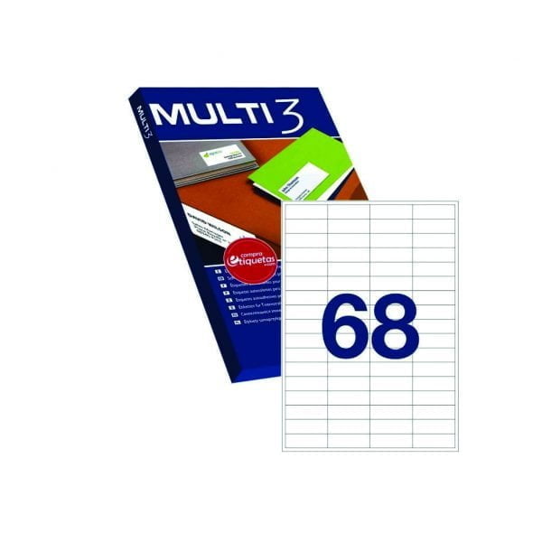 Étiquettes pour Impression MULTI 3 blanches Réf : 10490 (48.5x16.9mm)